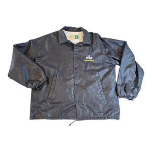 Wise Potato Chips Spartanburg SC Lined Windbreaker Jacket Black Men's Size L